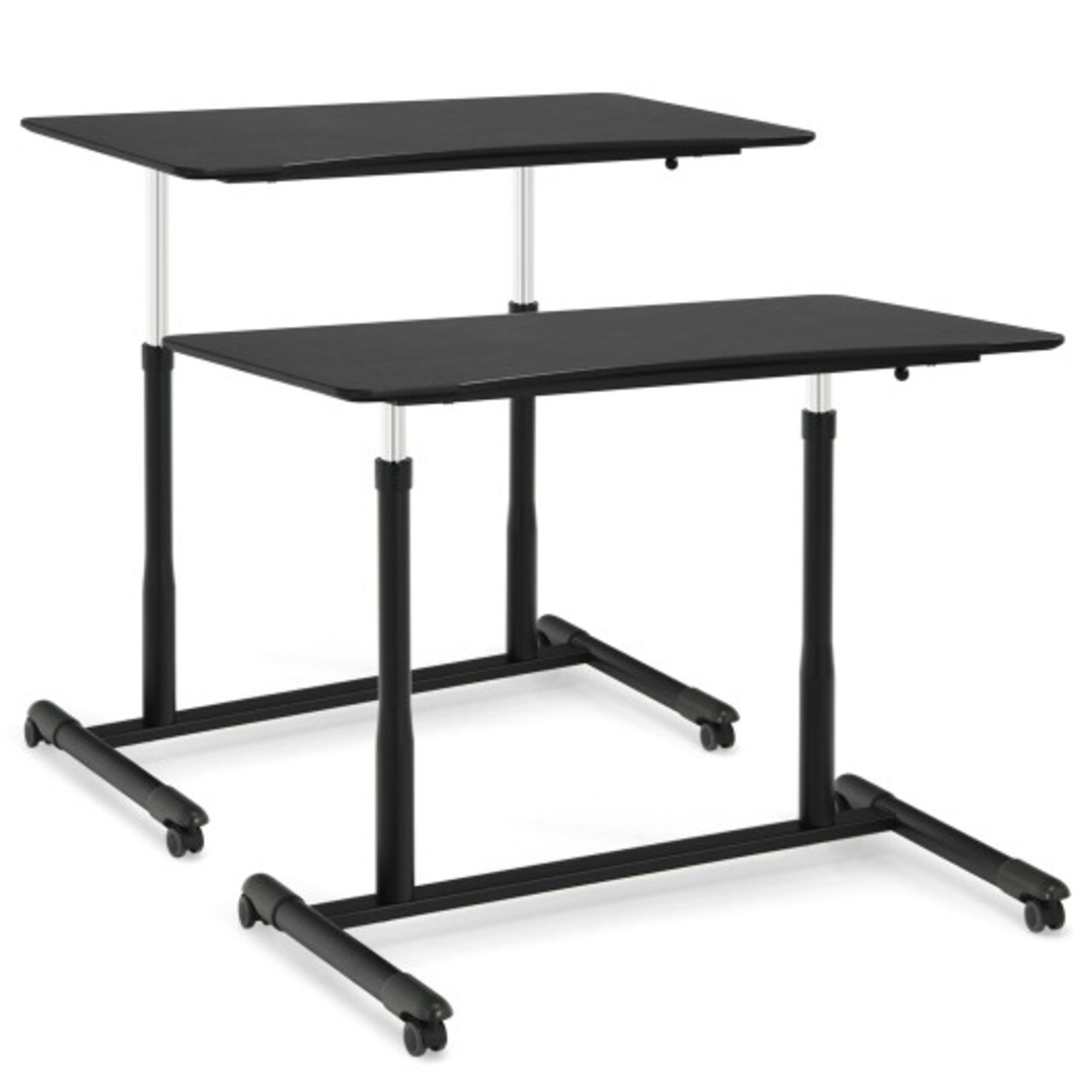 Adjustable rolling table deals desk